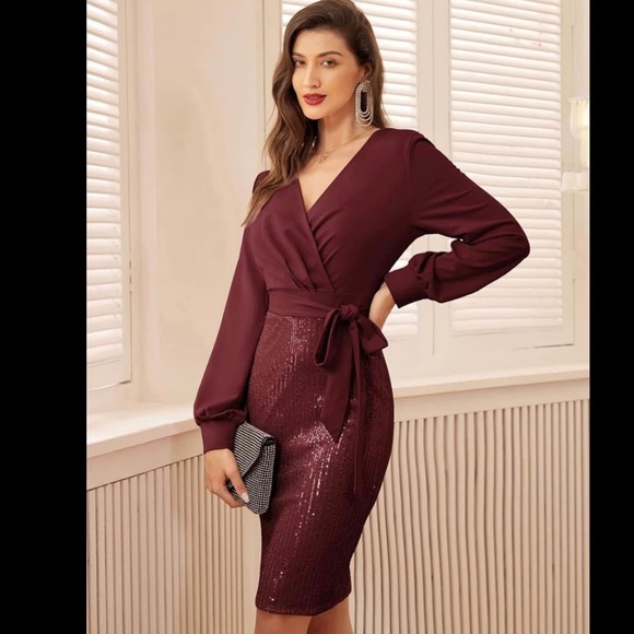 Grace Karin Dresses & Skirts - Grace Karin| Midi Sequined Long Sleeve Cocktail Dress